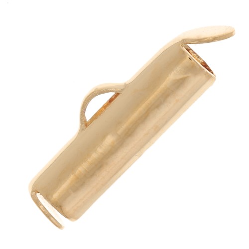 15mm Miyuki seed beads & Delica weaving end tube - 3 microns gold plated x1