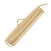 20mm Miyuki seed beads & Delica weaving end tube - 3 microns gold plated x1