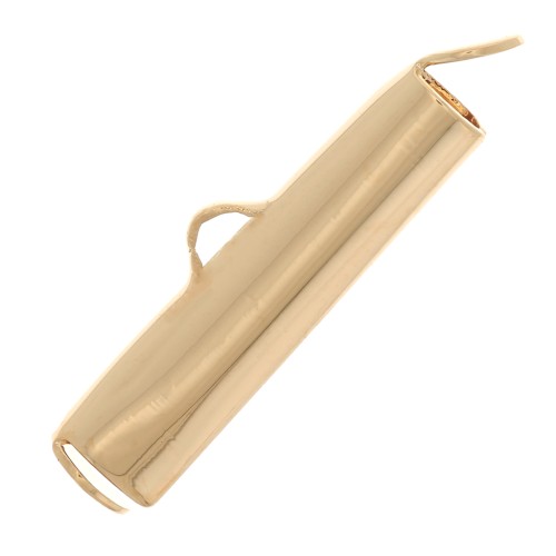 20mm Miyuki seed beads & Delica weaving end tube - 3 microns gold plated x1