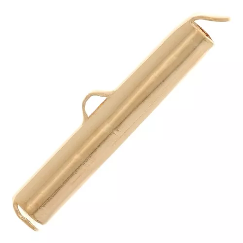 26mm Miyuki seed beads & Delica weaving end tube - 3 microns gold plated x1