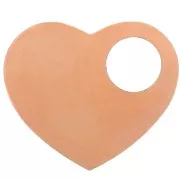45x52mm Heart pendant for Efcolor overglaze powder in copper x1