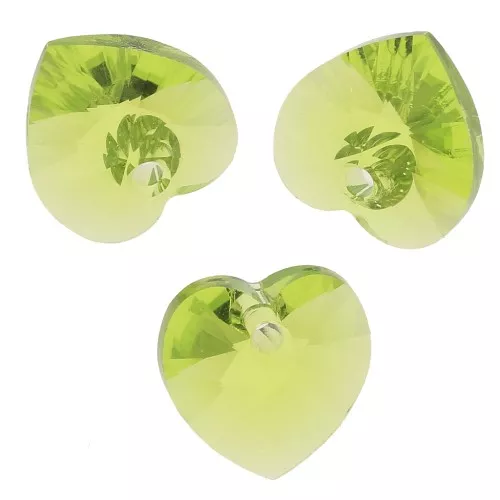 10.3x10mm PureCrystal 6228 Hearts - Citrus Green x6