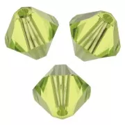 6mm PureCrystal 5328 Crystal Bicones - Citrus Green x20