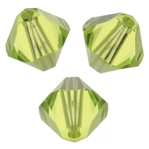 6mm PureCrystal 5328 Crystal Bicones - Citrus Green x20