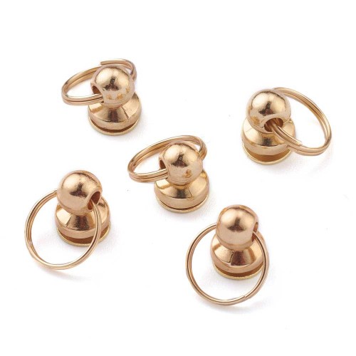 Rivets with ring 9x8 mm for cell phone and handbag shells - Gold x4