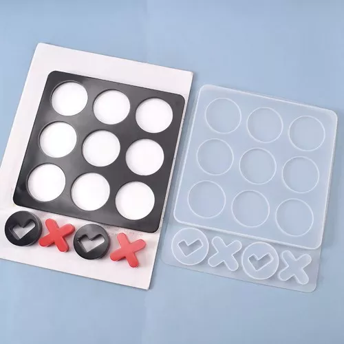 Silicone mould for resin Tic Tac Toe x1
