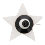 11x12mm Mother of Pearl Star Bead - eye pattern - Natural - Black x1|raw }}