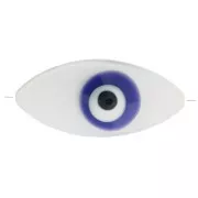 Perle oeil en nacre 17x8 mm - Naturel - Bleu foncé x1