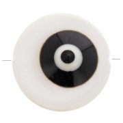 10mm Round Mother of Pearl Eye Bead - Natural - Black x1|raw }}