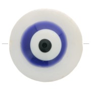 10mm Round Mother of Pearl Eye Bead - Natural - Dark Blue x1|raw }}