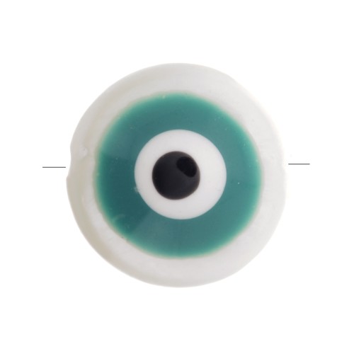 8mm Round Mother-of-Pearl bead eye pattern - Natural - Green x1