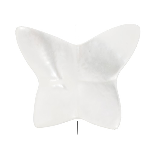 7x8mm Mother of Pearl Butterfly Bead - Natural x1