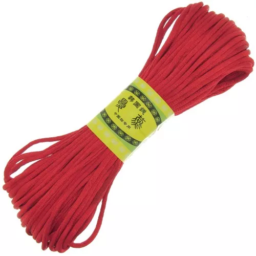2mm Polyester rat tail cord - Red x20m