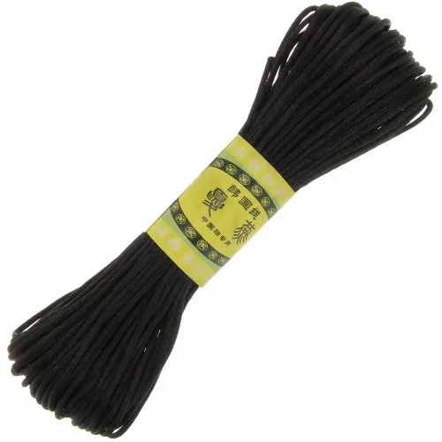 1.5mm Polyester rat tail cord - Black x20m