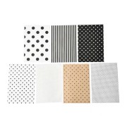 Tissue paper assortment - Dots and Stripes - Black - White - Brown x80