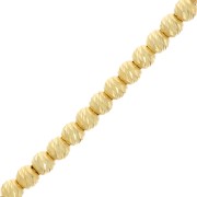 2 mm Round Diamond-Cut Beads - Gold-Plated 925 Sterling Silver (50-pack)