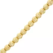 Round striated diamond beads 2 mm - 925 Sterling Silver Fine gold plated x50
