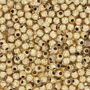 Round striated diamond beads 2 mm - 925 Sterling Silver Fine gold plated x50