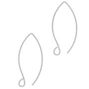 31mm 925 Sterling Silver Diamond effect EarWires x2|raw }}