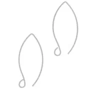 31mm 925 Sterling Silver Diamond effect EarWires x2