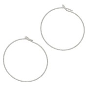 25x0.8mm 925 Sterling Silver diamond-cut Hoop earrings x2