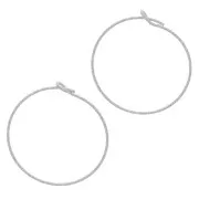 25x0.8mm 925 Sterling Silver diamond-cut Hoop earrings x2