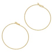 25x0.8mm diamond-cut Hoop earrings - Fine Gold Plated x2