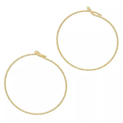 25x0.8mm diamond-cut Hoop earrings - Fine Gold Plated x2