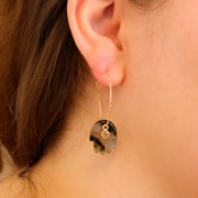 25x0.8mm diamond-cut Hoop earrings - Fine Gold Plated x2