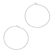 30x0.8mm 925 Sterling Silver diamond-cut Hoop earrings x2