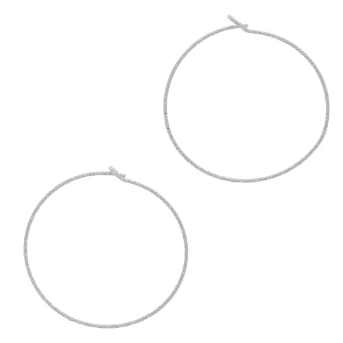 30x0.8mm 925 Sterling Silver diamond-cut Hoop earrings x2