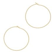 30x0.8mm diamond-cut Hoop earrings - Fine Gold Plated x2