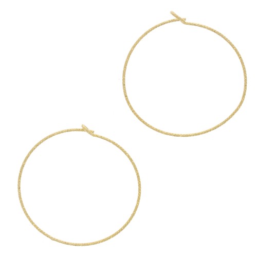 30x0.8mm diamond-cut Hoop earrings - Fine Gold Plated x2