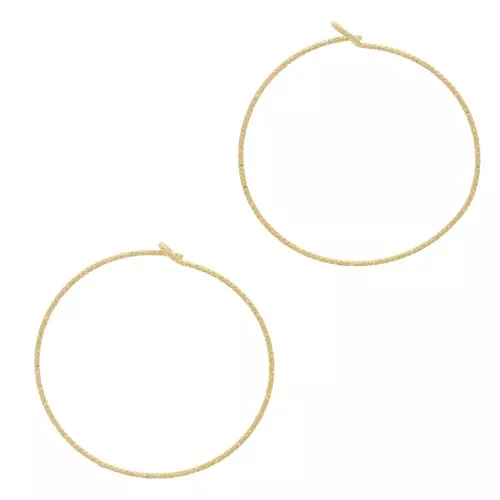 30x0.8mm diamond-cut Hoop earrings - Fine Gold Plated x2