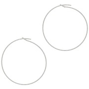 35x0.8mm 925 Sterling Silver diamond-cut Hoop earrings x2