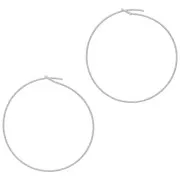 35x0.8mm 925 Sterling Silver diamond-cut Hoop earrings x2