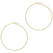 35x0.8mm diamond-cut Hoop earrings - Fine Gold Plated x2|raw }}