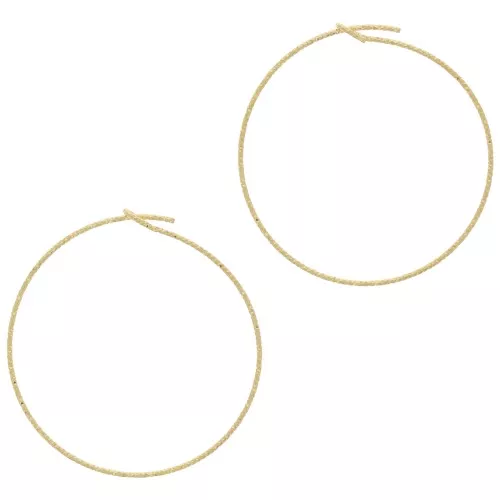 35x0.8mm diamond-cut Hoop earrings - Fine Gold Plated x2