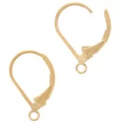 15.5x9.5mm Open Ring leverback earrings - 3 Micron Gold Plated x2