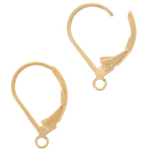 15.5x9.5mm Open Ring leverback earrings - 3 Micron Gold Plated x2