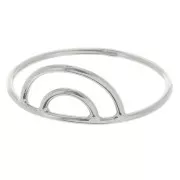 925 Sterling Silver Fine double arch ring - Size 46 x1