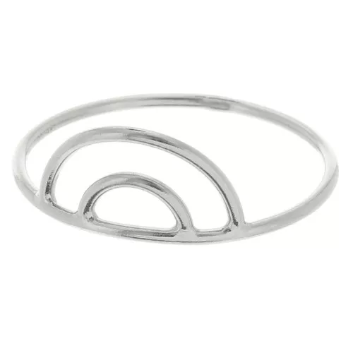 925 Sterling Silver Fine double arch ring - Size 46 x1