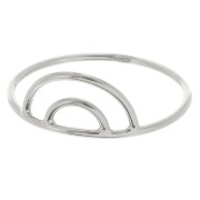 925 Sterling Silver Fine double arch ring - Size 49 x1|raw }}