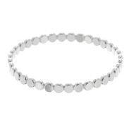 925 Sterling Silver Fine ring - flattened rounds - Size 57 x1