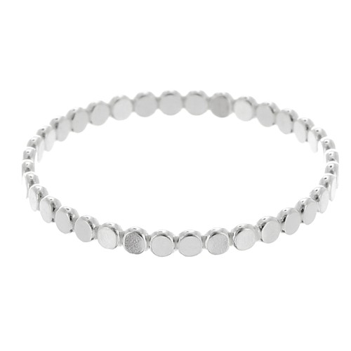 925 Sterling Silver Fine ring - flattened rounds - Size 57 x1