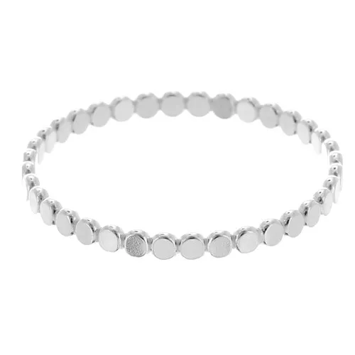 925 Sterling Silver Fine ring - flattened rounds - Size 57 x1