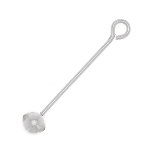 17x0.6mm 925 Sterling Silver Eye pin with unscrewable ball x1