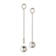 17x0.6mm 925 Sterling Silver Eye pin with unscrewable ball x1