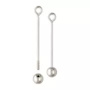 17x0.6mm 925 Sterling Silver Eye pin with unscrewable ball x1