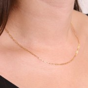 1.7mm Rectangle mesh choker - Gold filled x41cm